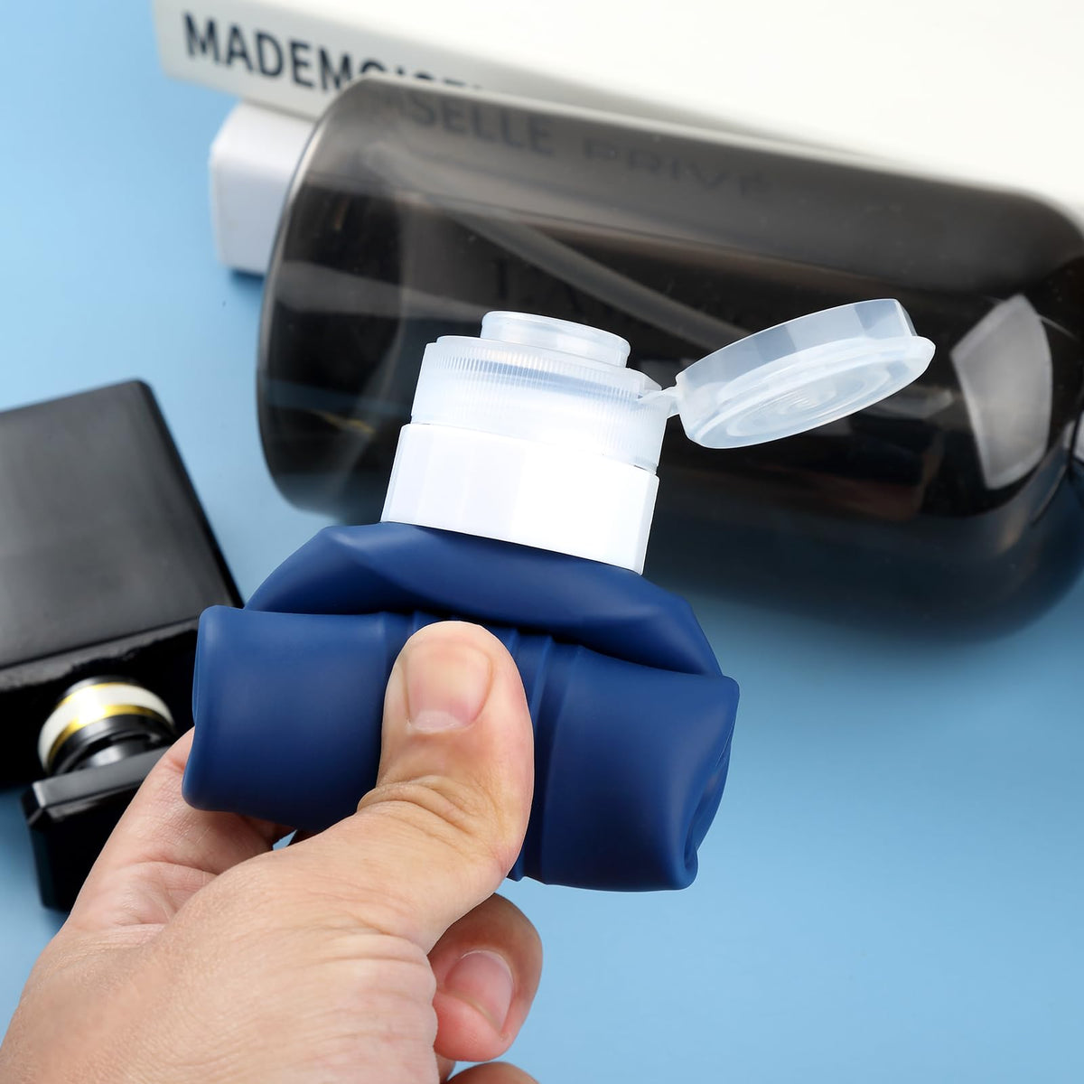 Mrsdry travel bottles in use showing compact, travel friendly kit