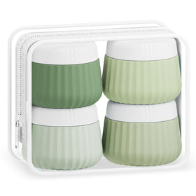 Mrsdry travel containers four-pack demonstrates compact organization for toiletries on trips.