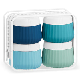 Mrsdry travel containers in assorted colors for quick content identification.