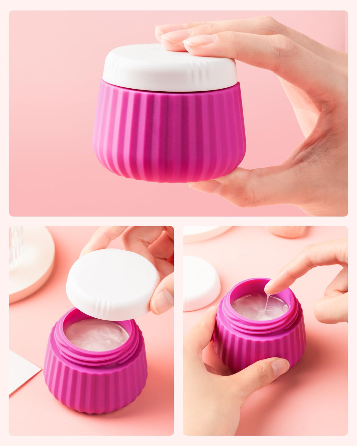 Mrsdry TSA-approved 90ml jars fit carry-on liquids neatly.