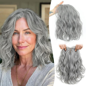 Ms Taj 11-inch topper base provides seamless volume for thinning hair