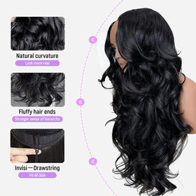 Mscoco V Part Wig clip-in attachment for quick styling
