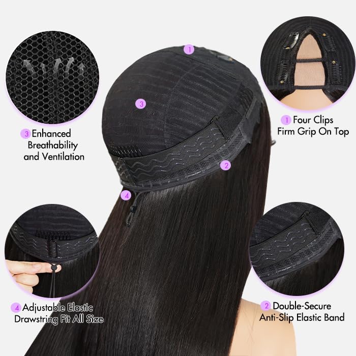 mscoco V Part wig with 180% density for fuller look
