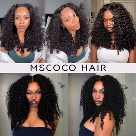 mscoco V Part Wig styling options without lace for quick change