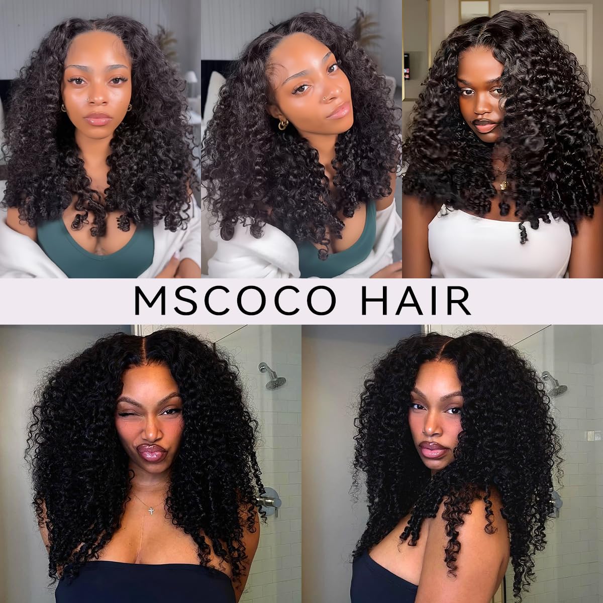 mscoco V Part wig styling versatility shown for various occasions