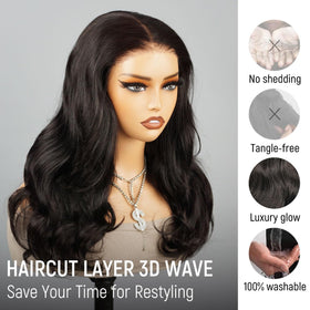mscoco Wear and Go wig showcasing 180% density body wave texture.