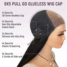 mscoco Wear and Go wig with 360° anti-slip cap for secure wear.