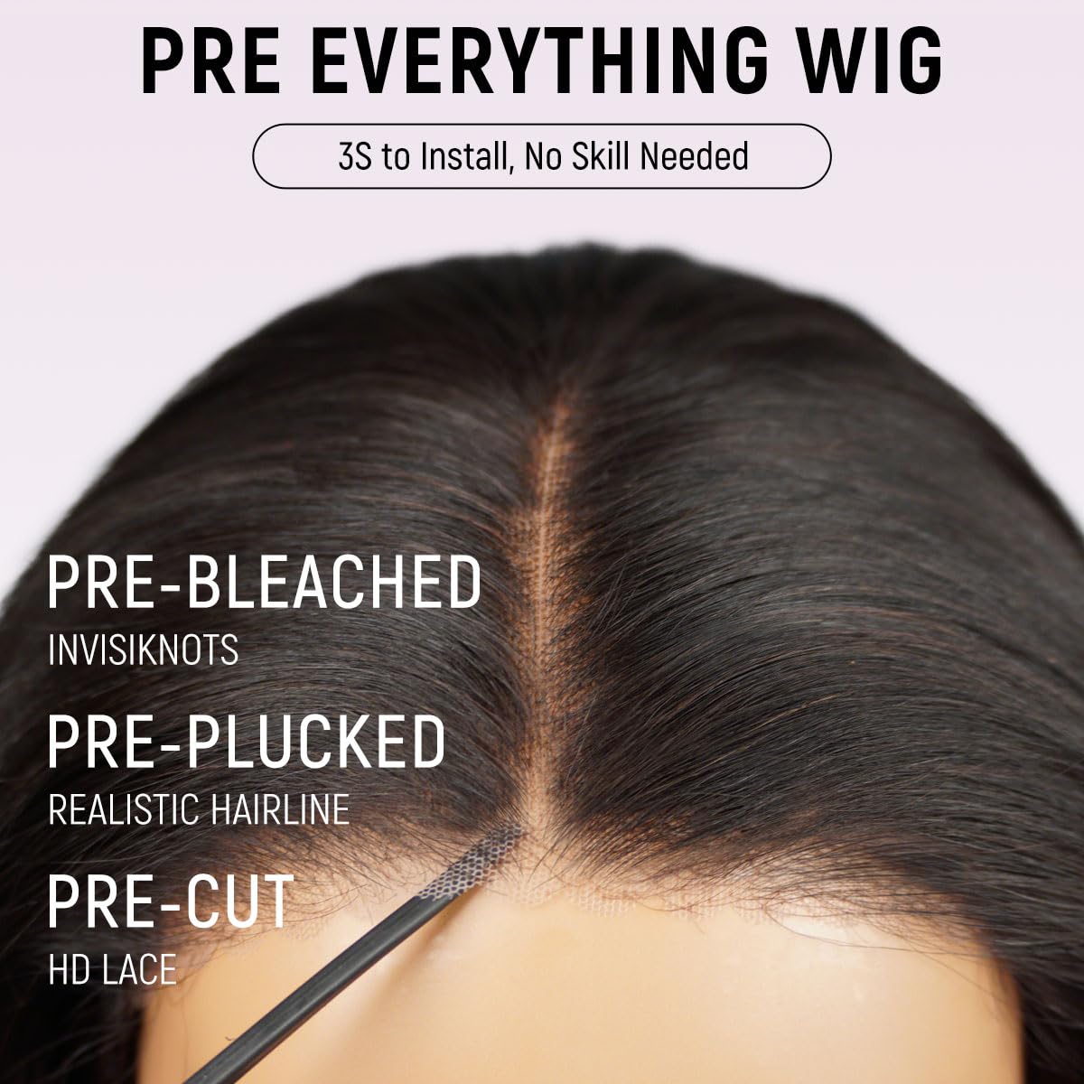 mscoco Wear and Go wig showing baby hair and natural hairline.