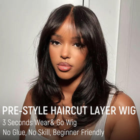 mscoco Wear and Go wig highlighting bleached knots for realistic look.