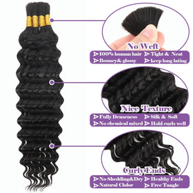 MsDanna 4 bundles pack bulk hair adds fullness for quick braids.