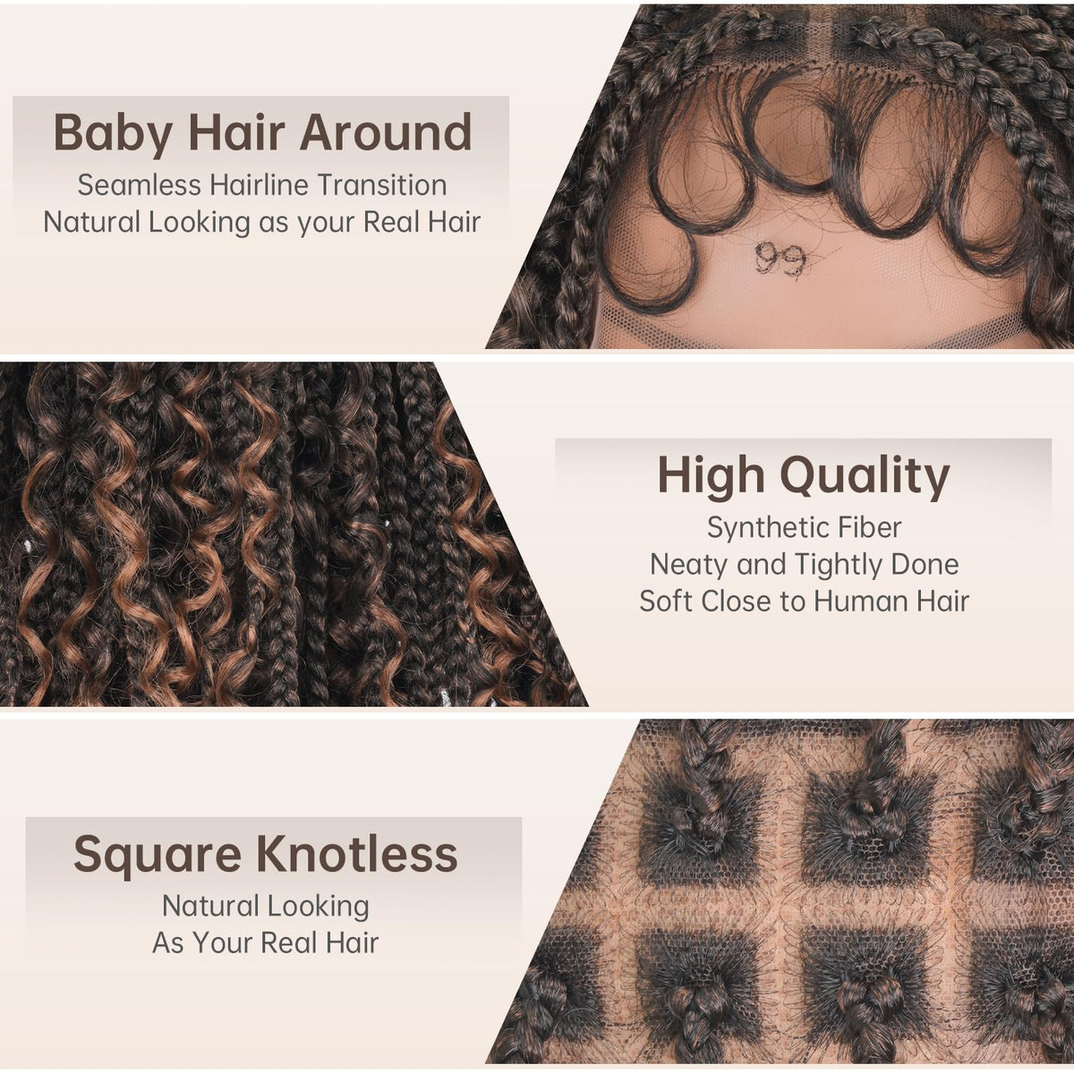 MS.FEEL bohemian curly ends wig, style-ready, adds volume and movement.
