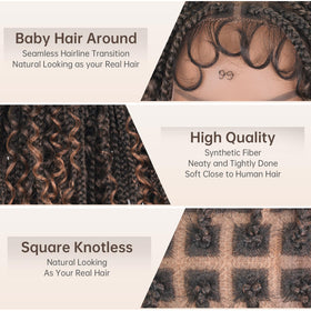 MS.FEEL bohemian curly ends wig, style-ready, adds volume and movement.
