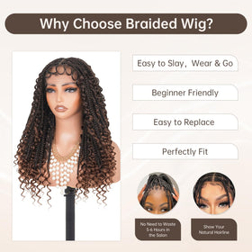 MS.FEEL full lace cap wig ombre brown, back view, provides natural scalp appearance.