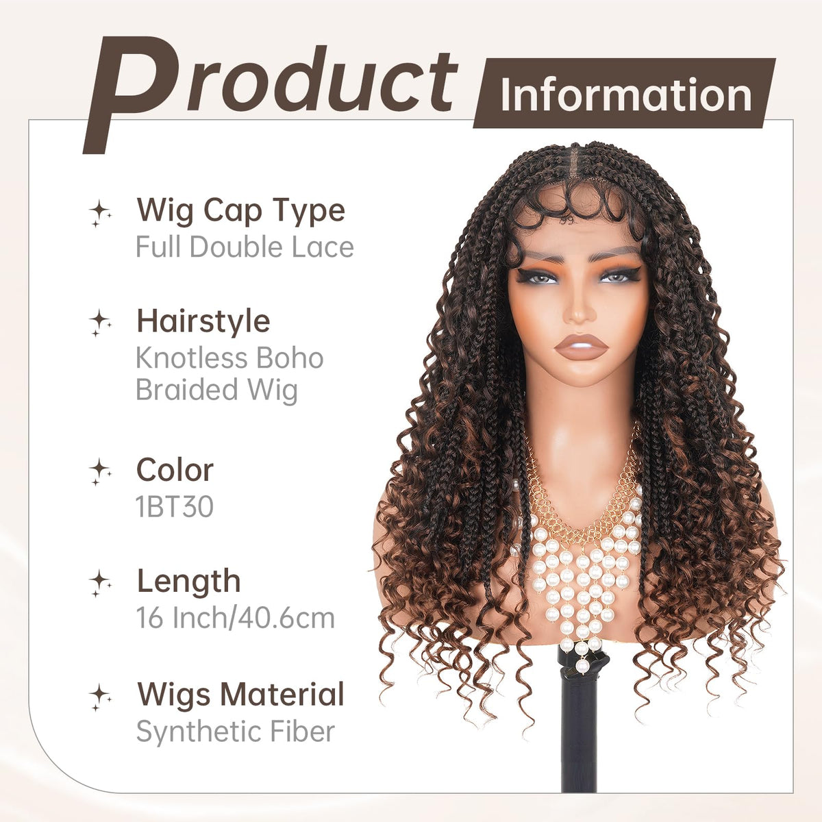 MS.FEEL knotless box braid wig with baby hair, close-up, easy, seamless blend.