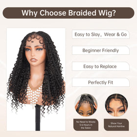 MS.FEEL Knotless box braid wig features hand-tied braids and no shedding.