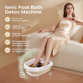 MSFOOT detox water turns amber during ion action, illustrating visible detox in real time