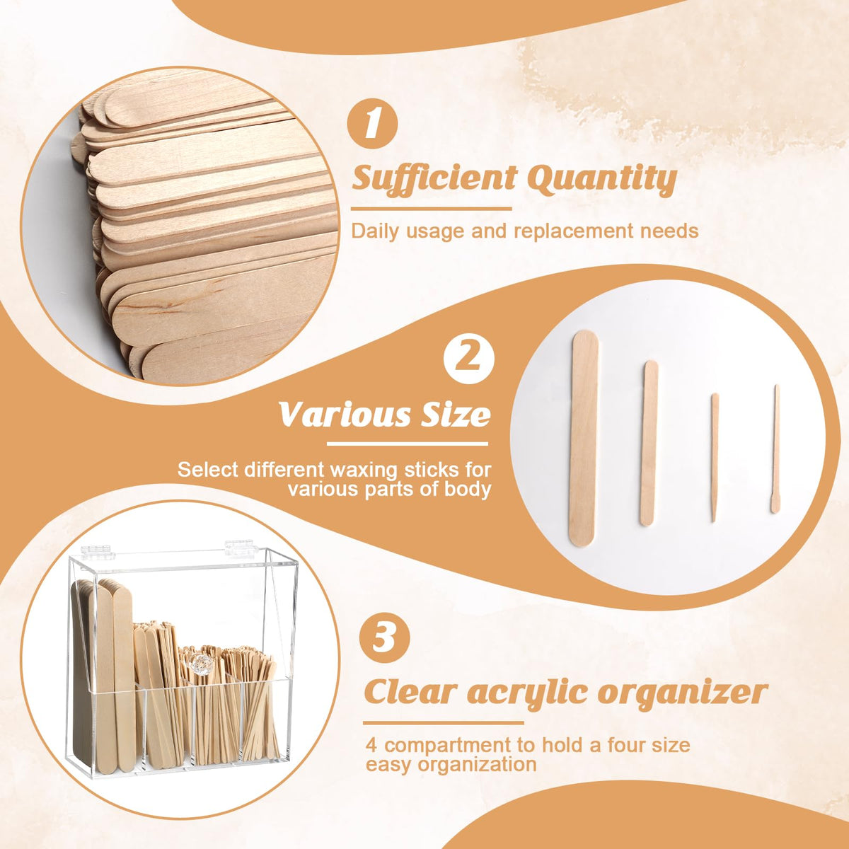MSHUNKEJI medium wooden wax stick for precise facial application.
