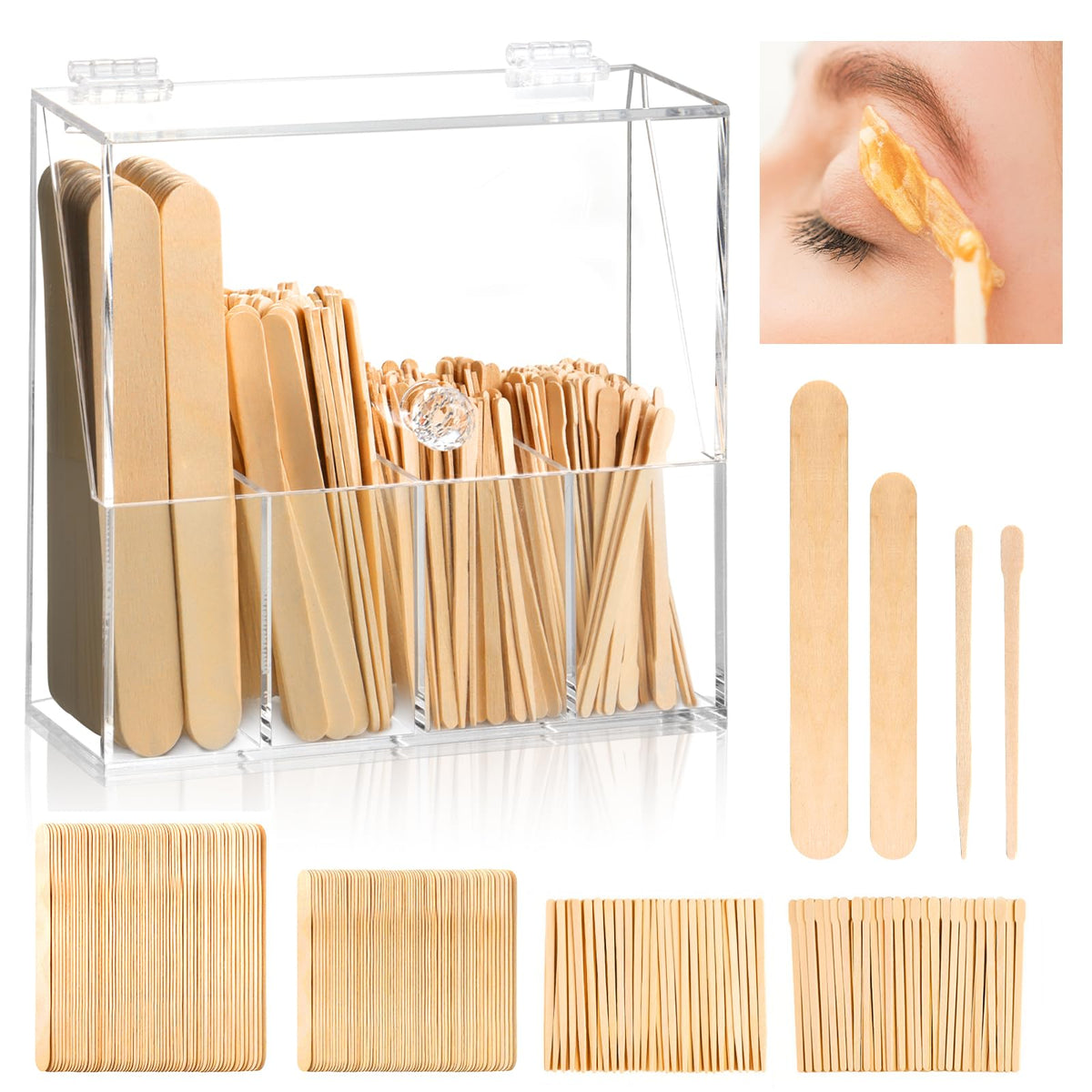 MSHUNKEJI wax applicator kit with clear organizer keeps waxing tools neat.