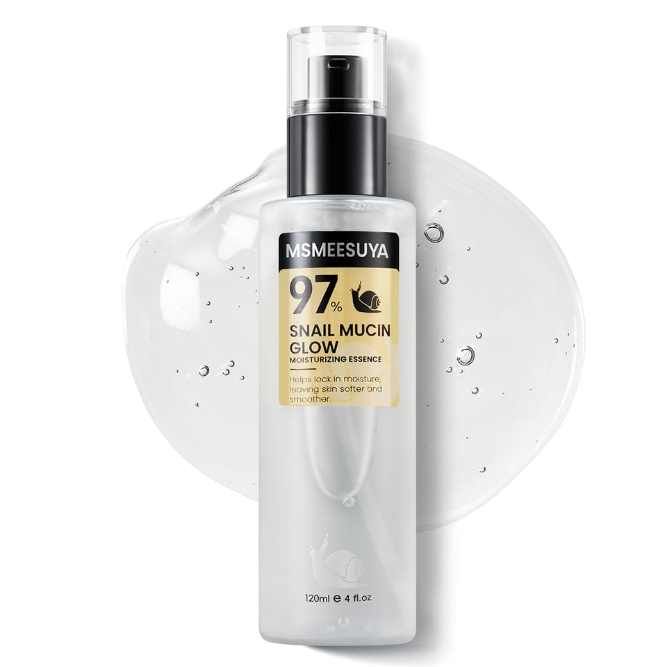 MSMEESUYA snail mucin 97% serum bottle for daily hydration.