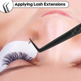 Ms.Queen stainless steel tweezers with non-slip grip for comfort.