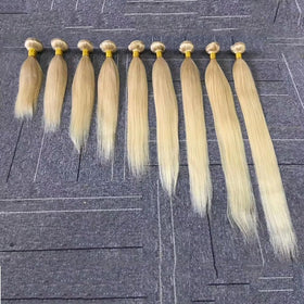 MSTOXIC 613 blonde bundles closeup-remy-hair demonstrates premium Remy quality.