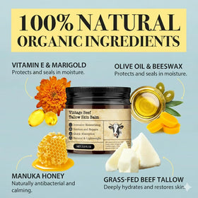 MTGBO Beef Tallow Honey Balm on hand demonstrates non-greasy nourishment