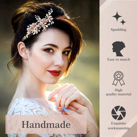 MTLEE floral hair pins add subtle glitter to bridesmaids ensembles