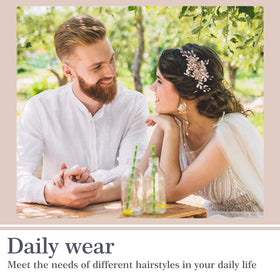 MTLEE 4 piece bridal hair accessory set in rose gold packaging