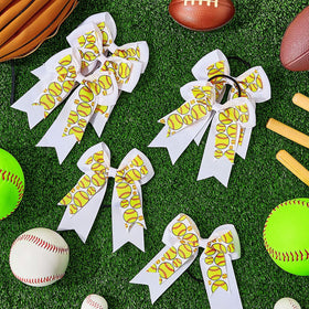 MTLEE team gift softball hair bows for teammates and events.