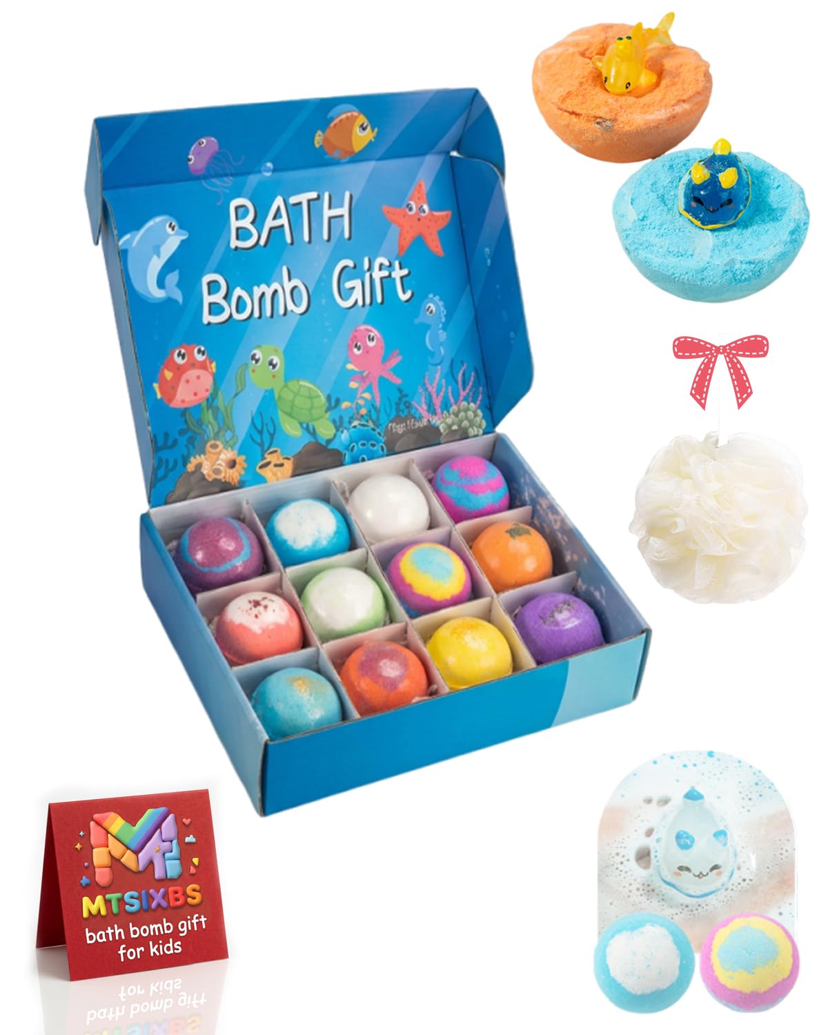 MTSIXBS bath bombs gift for kids with Easter surprise inside