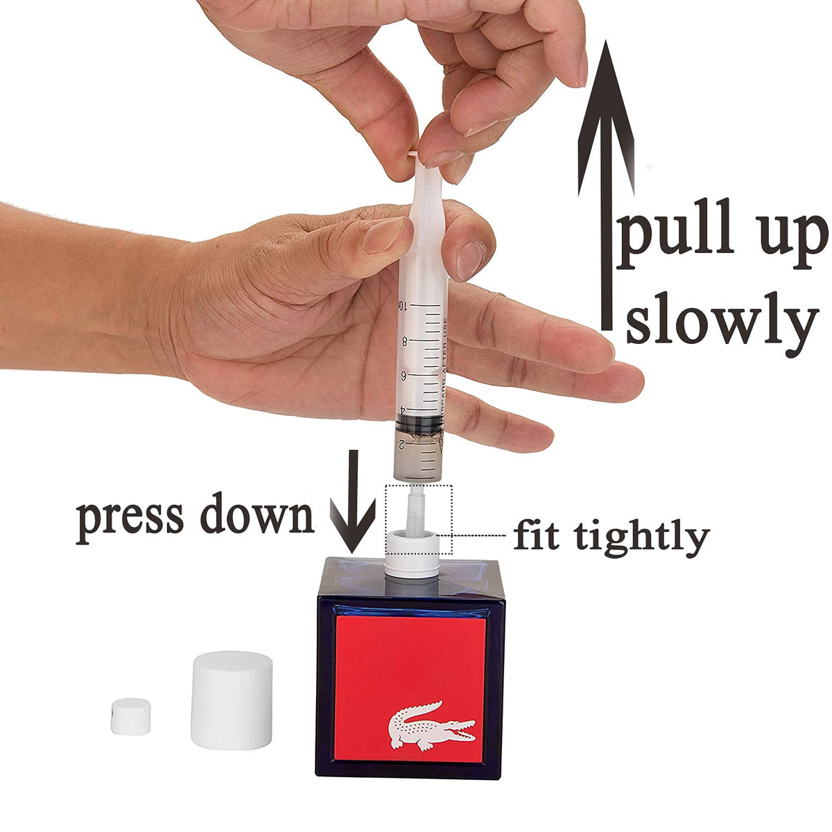 MUB syringe without needle designed for safe handling