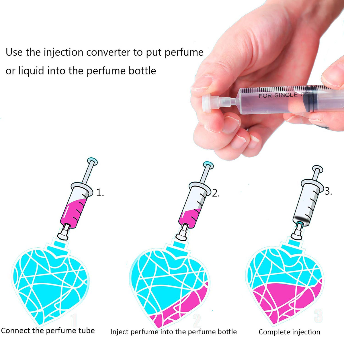 MUB travel perfume refill bottle demonstrated with compact design