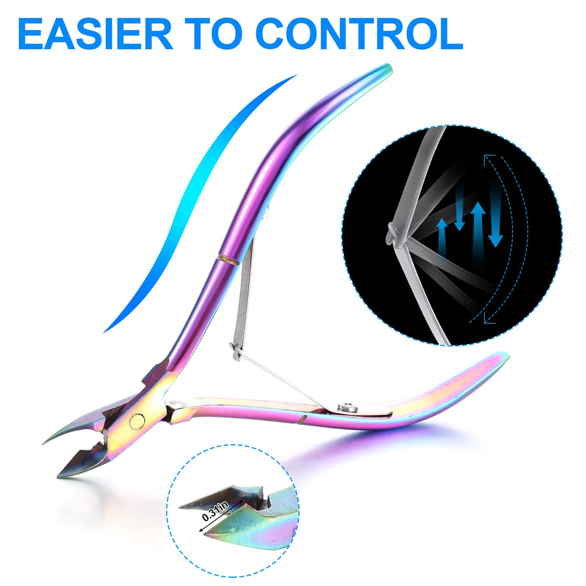 Mudder cuticle nippers curved handles ergonomic design for ease of use
