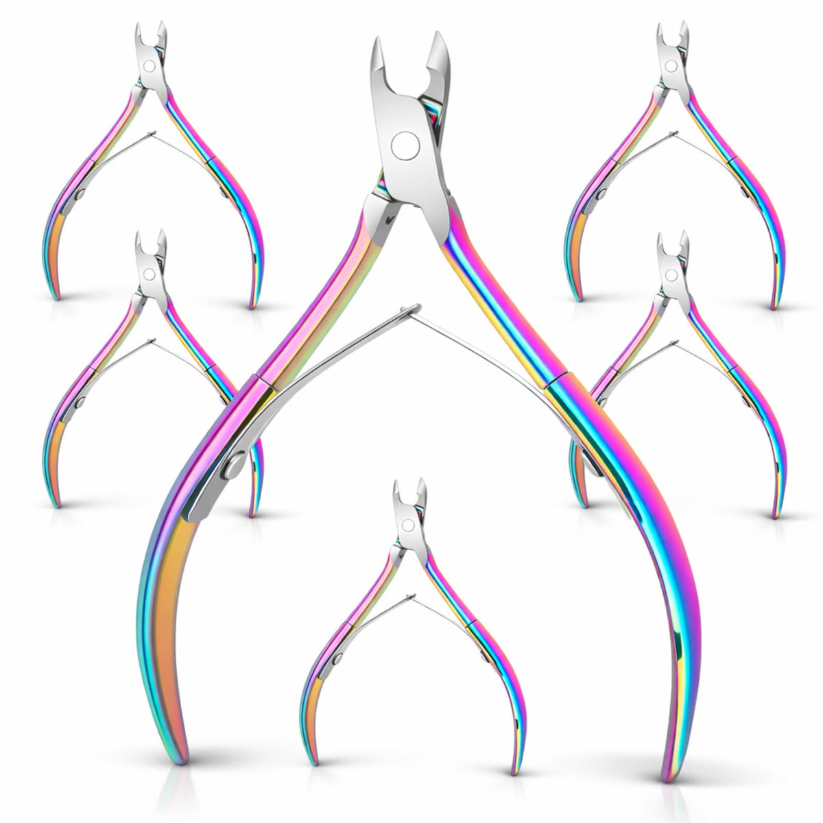 Mudder cuticle nippers stainless steel front view for precise trimming near nails