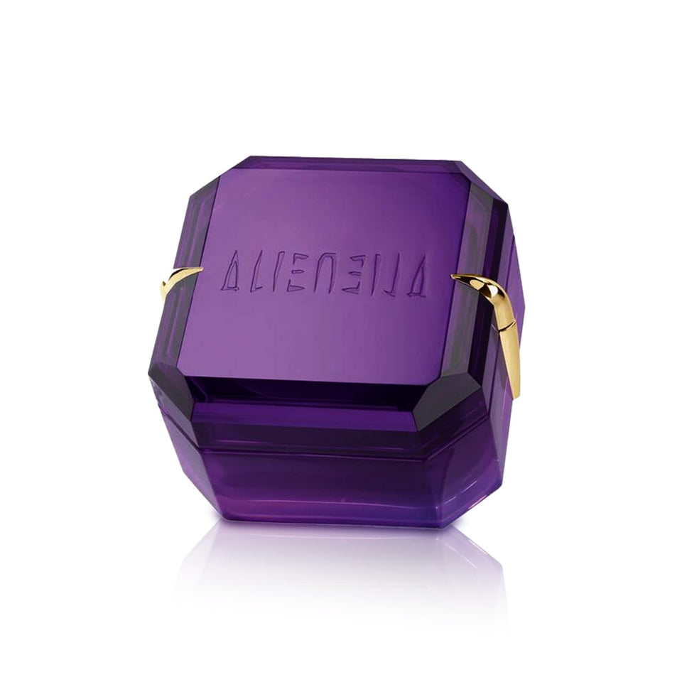 Mugler Alien Body Cream texture application for smooth, hydrated skin.