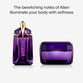 Mugler Alien Body Cream white amber note for lasting allure.