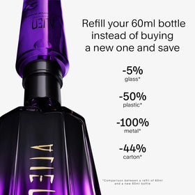 Mugler Alien Extraintense perfume-release-pour capturing a scent cloud.