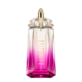 Mugler Alien Pulp bottle with raspberry notes highlights fruity opening for everyday wear.