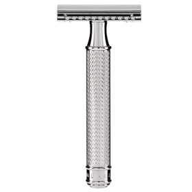 MÜHLE Traditional R89 handle closeup for a durable, precise grip.