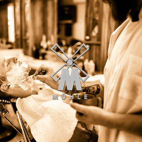 MÜHLE Traditional R89 luxury razor during a morning routine.