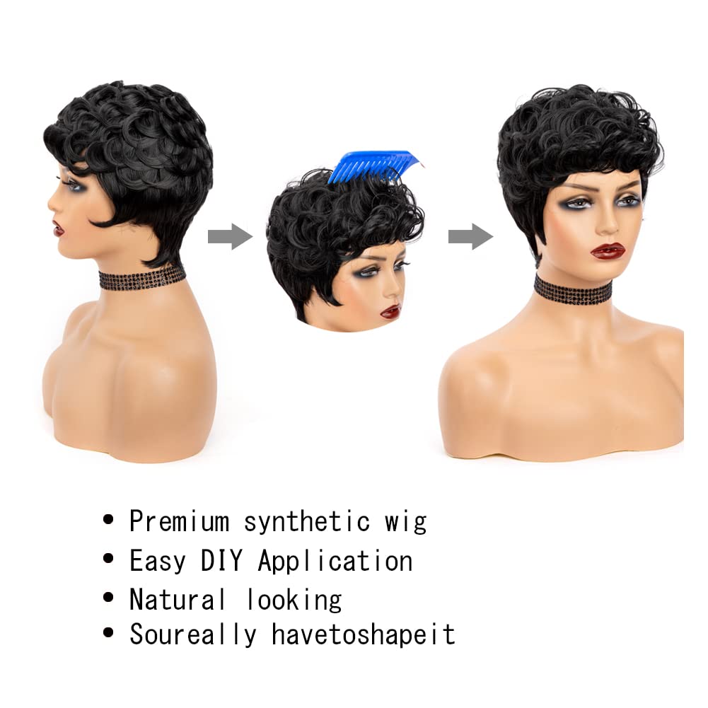 MUJGOO wig close-up bangs detail shows natural texture and soft fringe