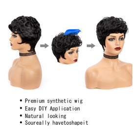 MUJGOO wig close-up bangs detail shows natural texture and soft fringe