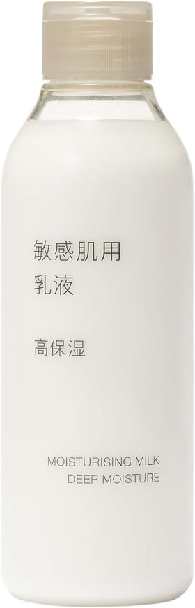 Minimalist MUJI packaging displayed with the 200ml bottle.