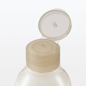 MUJI lotion swatch shows soft, quick-absorbing finish.