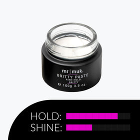 Work through dry hair with Mr MUK paste for quick touch-ups.