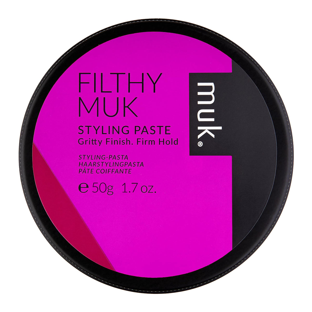 MUK Filthy Gritty Finish paste bottle showing firm hold and gritty texture