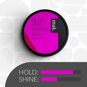 Humidity-resistant MUK Filthy Gritty Finish style held in place all day