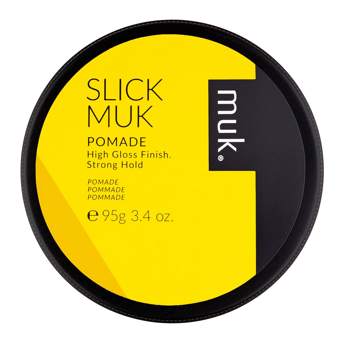 MUK Slick Muk High Gloss Pomade bottle for a sleek, high-gloss finish.