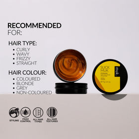MUK Slick Muk High Gloss Pomade close-up packaging highlights premium finish.