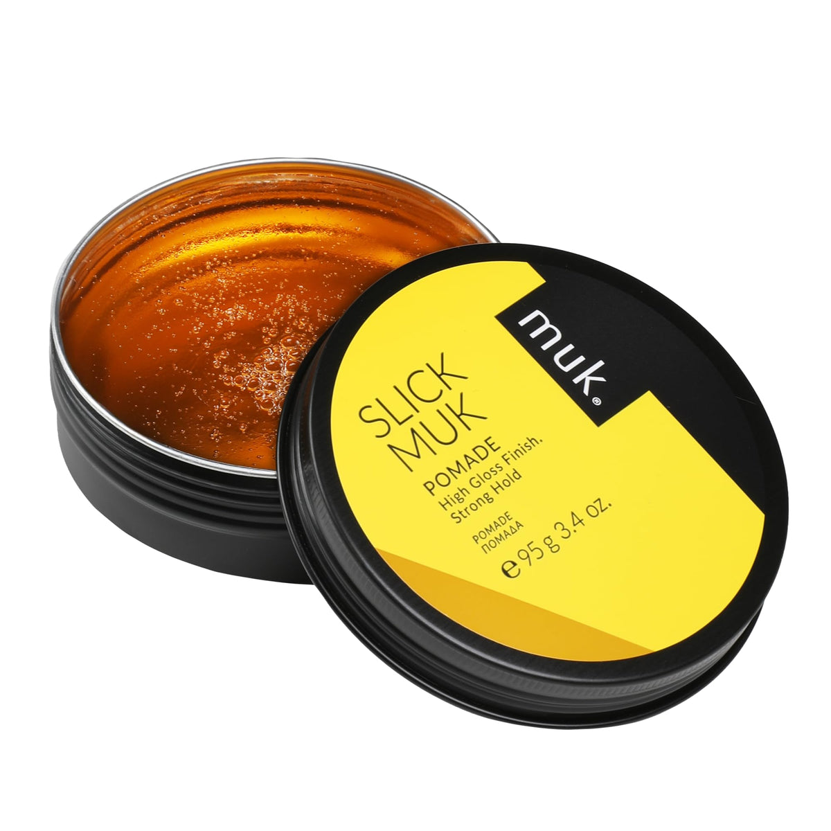 MUK Slick Muk High Gloss Pomade hands applying for defined hold.